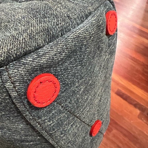 MIU MIU Denim And Leather Tote And Crossbody Bag - Picture 14 of 15